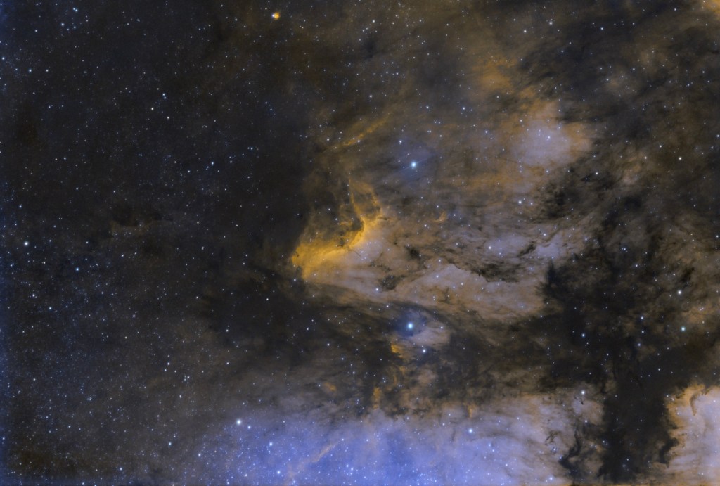 Pelican Nebula – Reprocessed in Hubble&nbsp;Palette